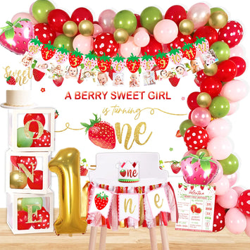 1st Birthday Strawberry Party Kit