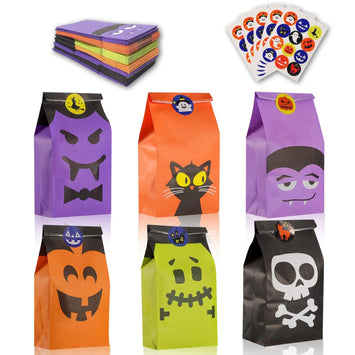60PCS Halloween Candy Bags with Stickers