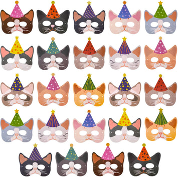 24 Pcs Cat Kitten Masks