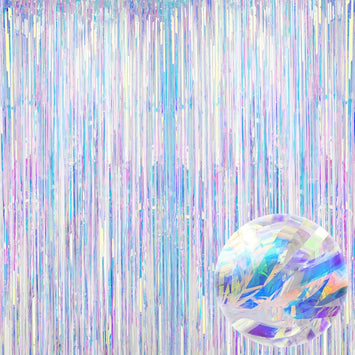 3.2x6.5 Ft Iridescent Fringe Curtain
