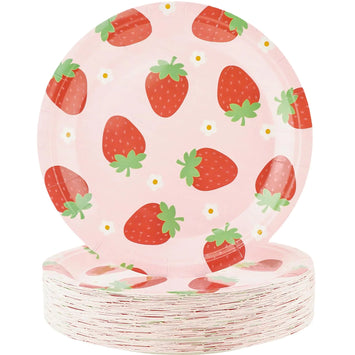 Strawberry Party Paper Plates - 50 PCS
