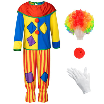 5Pcs Kids Clown Costume Set
