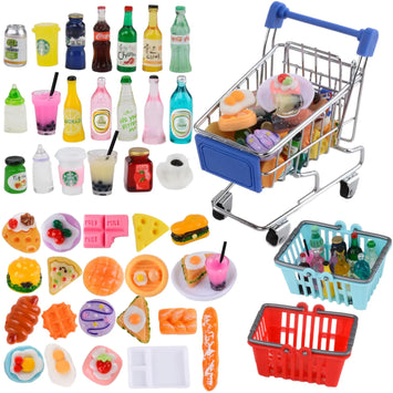 45 Pcs Dollhouse Shopping Cart