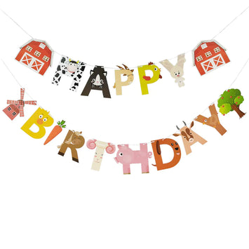 Farm Animals Birthday Banner