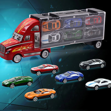 12pcs Cargo Truck + Car Set