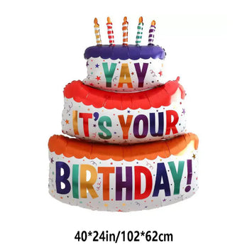 Colorful Candles 3-Tier Bear Cake Decorations