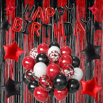 Black and Red Birthday Party Kit