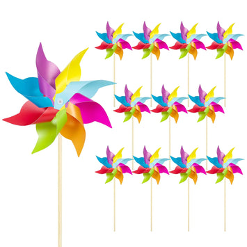 12 Pack Rainbow Pinwheels