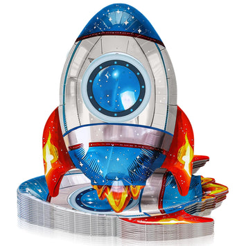 50 Pcs Outer Space/Rocket Themed Paper Plates