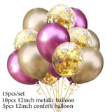 12" Thick Metallic Balloon Set