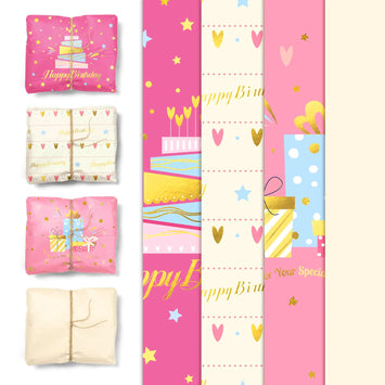 24 Sheets Birthday Wrapping Tissue Paper