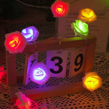 LED Pink Rose String Lights
