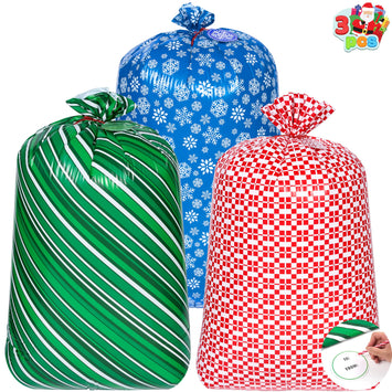 3 PCS Christmas Jumbo Plastic Gift Bags