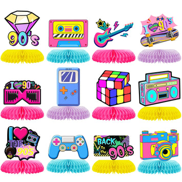 12 Pcs 90s Party Decorations