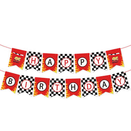 Race Car Happy Birthday Banner