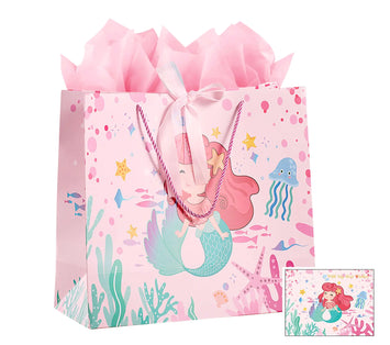 Large Mermaid Gift Bag with Card and Tissue Paper