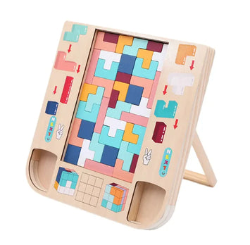 Tetris-Style Wooden Puzzle
