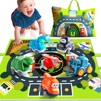 Soft Cars with Playmat & Storage Bag
