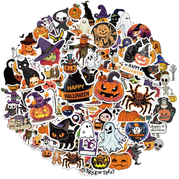 100 Pcs Halloween Vinyl Waterproof Stickers