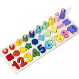 3-in-1 Wooden Color, Number & Shape Puzzle