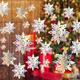 27 Pcs 3D Hanging Snowflakes