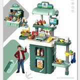 The Imagination StationKids Pretend Grocery Store Playset with Rolling Suitcase