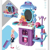 Kids Pretend Hair Dresser Stylist Playset with Rolling Suitcase