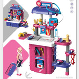 Kids Pretend Hospital Playset with Rolling Suitcase