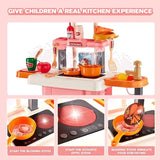 Kids Pretend Kitchen Playset with Rolling Suitcase