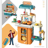 Kids Pretend Kitchen Playset with Rolling Suitcase