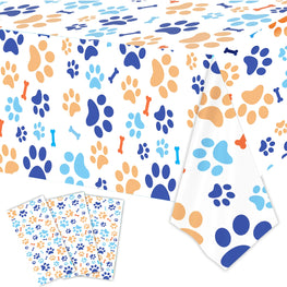 3 Pack Bluey Paw Print Plastic Tablecloth