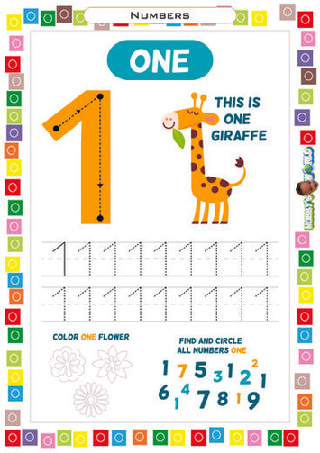 Number 1 Tracing -  FREE Counting Worksheet