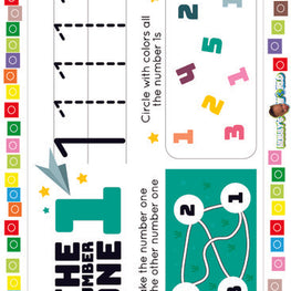 Number 1 Trace, Color and Identify - FREE Worksheet