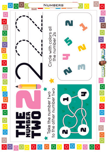 Number 2 Connect, Trace and Identify - FREE Worksheet
