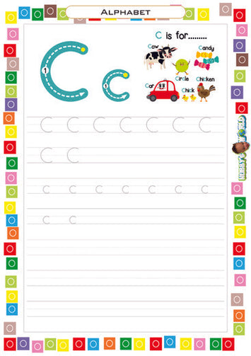 Letter C Tracing and Vocabulary - FREE Worksheet