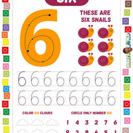 Number 6 Trace, Color and Find - FREE Worksheet