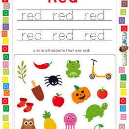 Color Red Trace and Identify - FREE Worksheet