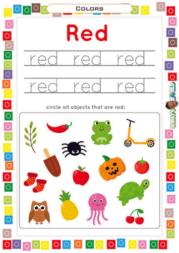 Color Red Trace and Identify - FREE Worksheet
