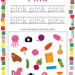 Color Pink Trace and Identify - FREE Worksheet