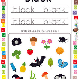 Color Black Trace and Identify - FREE Worksheet