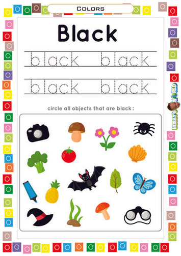 Color Black Trace and Identify - FREE Worksheet