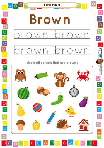 Color Brown Trace and Identify - FREE Worksheet