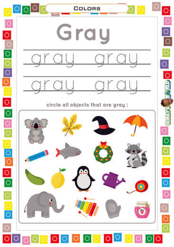 Color Gray Trace and Identify - FREE Worksheet