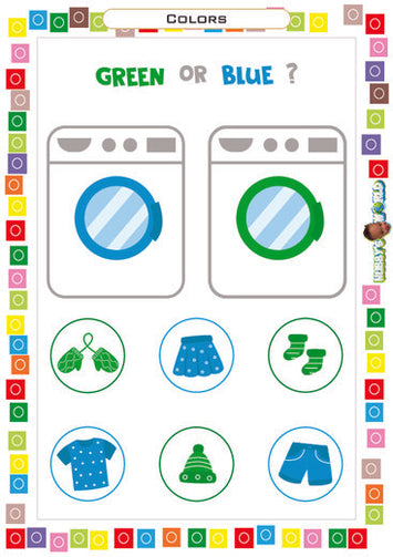 Green or Blue - FREE Color Sorting Worksheet