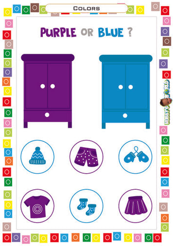 Purple or Blue - FREE Color Sorting Worksheet