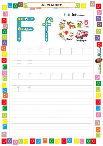 Letter F Tracing and Vocabulary - FREE Worksheet