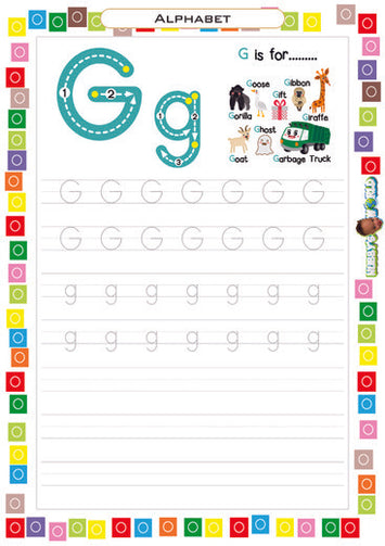 Letter G Tracing and Vocabulary - FREE Worksheet
