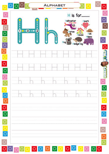 Letter H Tracing and Vocabulary - FREE Worksheet