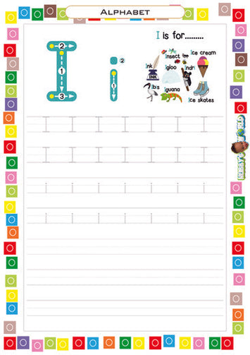 Letter I Tracing and Vocabulary - FREE Worksheet