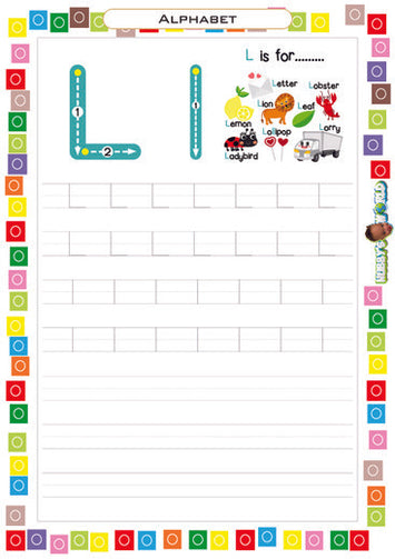 Letter L Tracing and Vocabulary - FREE Worksheet